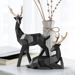 Open image in slideshow, Deer Statue Family Deers Figurines Resin Sculpture
