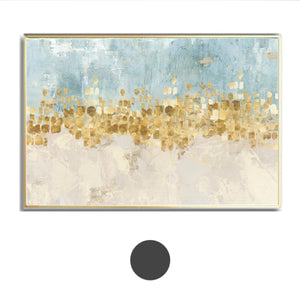 Open image in slideshow, Modern Abstract Canvas Painting Gold Money Sea Wave Oil Painting
