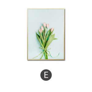 Open image in slideshow, Green Plants Leaf Rose Tulip Canvas Poster
